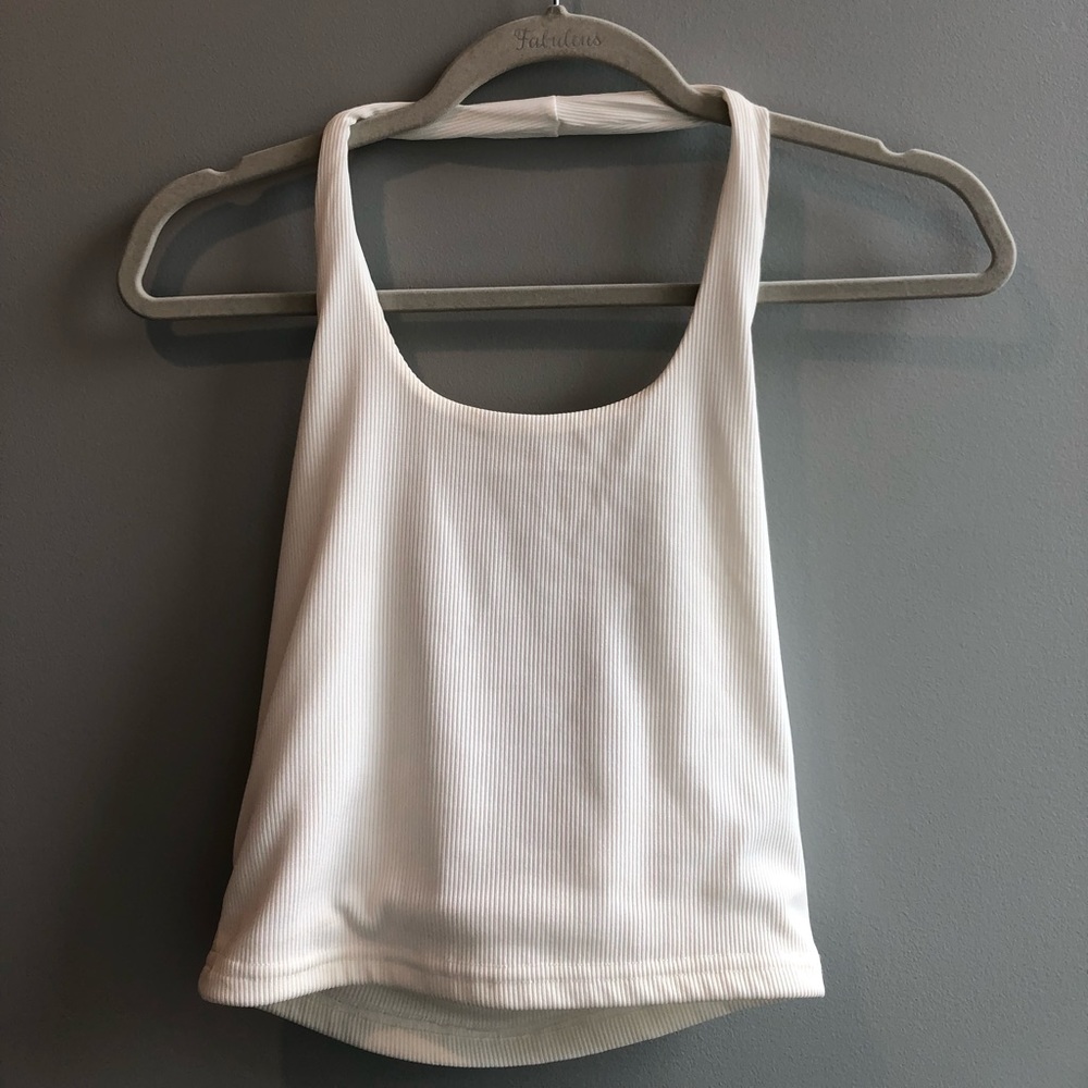 White Halter Crop Top